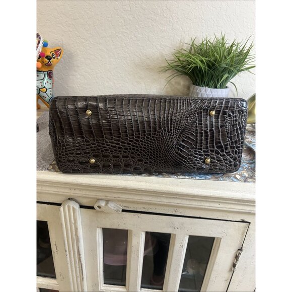 Brahmin Black And Brown Large Shoulder Tote Bag Carry All Travel - Picture 7 of 16